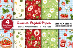 Summer Digital Paper Backgrounds PNG Product Image 1