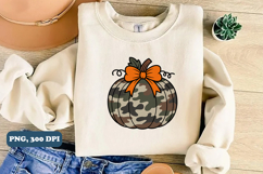 Camo Pumpkin Gold Glitter Png sublimation design, PNG Product Image 3