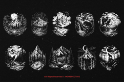 10 Bundle Dark Art Mountain Landscape Night Forest River Product Image 6