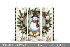 Cute Snowman Tumbler. Christmas Snowman Tumbler Sublimation Product Image 1