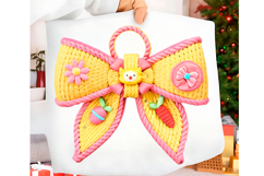 Faux Yarn Crochet Happy Easter PNG Easter Coquette Bow PNG Product Image 5