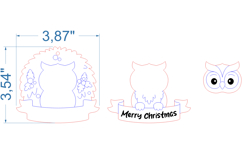 Owl Christmas Ornament SVG laser cut file for Glowforge Product Image 4