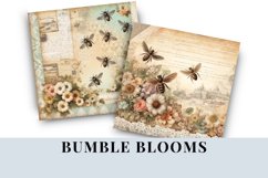 Vintage Floral and Bee Digital Papers, Junk Journaling Product Image 1