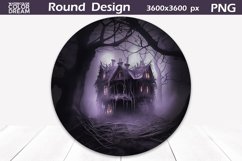 3D Halloween House Round Design | Haunted House Halloween Product Image 1