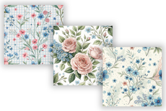 Grandmillennial Floral Seamless Digital Paper, Vintage Pink Product Image 4