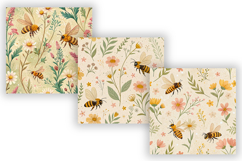 Springtime Bees and Wildflowers Seamless Pattern, Honey Tone Product Image 4
