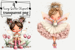 Whimsical Fairy Girls Clipart Watercolor PNG Product Image 1