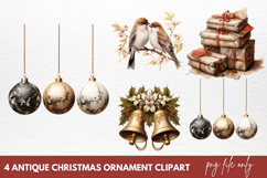 Antique Christmas Ornament Clipart Sublimation Product Image 1