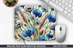 Mouse Pad Sublimation, Summer Flower Mouse Pad PNG Design Product Image 1