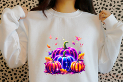 FALL Luminous Cosmic Pumpkins Clipart | Sublimation PNG Product Image 3