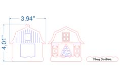 Barn Christmas Tree Toy SVG laser cut files for Glowforge Product Image 4