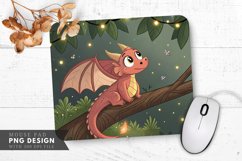 Enchanting Dragon Dreams Mouse Pad PNG Design Product Image 1