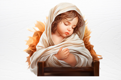 Christmas Baby Jesus Watercolor Clipart PNG Product Image 4