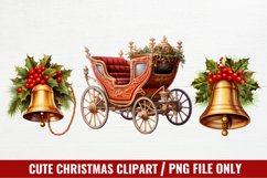 Cute Christmas Clipart, Christmas Clipart Watercolor Product Image 1