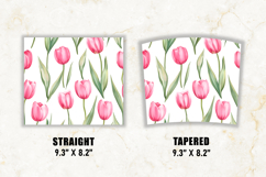 Watercolor Pink Tulip Tumbler Wrap | 20 oz tumbler Wrap Product Image 2