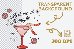 Meet Me At Midnight PNG - Retro New Year’s Eve Sublimation Product Image 4