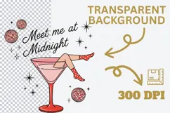 Meet Me At Midnight PNG - Retro New Year’s Eve Sublimation Product Image 4