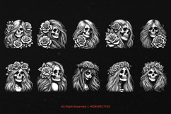 10 Bundle Dark Art Skull Girl Rose Skeleton Gothic Sugar Product Image 6