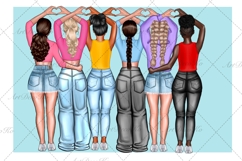 Best friends clipart, Soul sisters clipart, Besties clipart Product Image 5