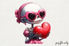 Valentines day skeletons Clipart PNG Product Image 1