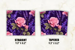 Rose & Lavender Flower Tumbler Wrap | 20 oz Tumbler Wrap Product Image 2