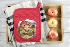 Watercolor Baby Pig Illustration, Watercolor Farm PNG Product Image 4