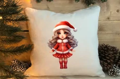 Christmas Cute Girl Sublimation Clipart, Christmas Cute Product Image 4