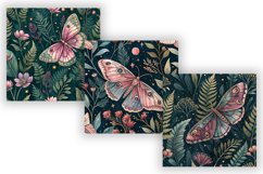 Cottagecore Butterfly Dark Digital Paper, Seamless Product Image 4