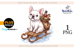 Christmas Bulldog Puppy Watercolor Illustration Product Image 1
