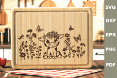 Baby Cow Design, Cutting board SVG, Laser cut SVG Product Image 1