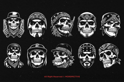 10 Bundle Dark Art Cholo Gangster Mafia Skull Tattoo Fedora Product Image 6