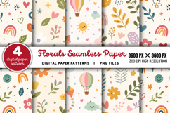 Checkered Florals Seamless Pattern PNG Product Image 1