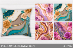 Roses Pillow Sublimation. Flowers Sublimation Product Image 1