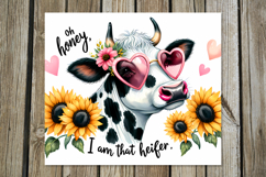 Cow with lowers | 4 western tumbler sublimation designs PL Product Image 4