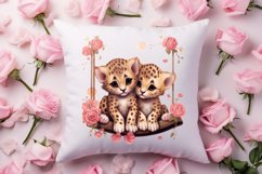 Valentine Animal On Swings Clipart, Valentine Animal Clipart Product Image 4