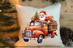 Christmas Truck Sublimation Clipart, Christmas Truck Clipart Product Image 4