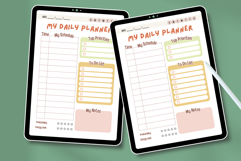 Cute Aesthetic Daily Planner Printable Pastel Planner Page Product Image 4