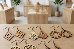 Laser Cut Earring Templates Set Wooden Jewelry Designs Dangl Product Image 5