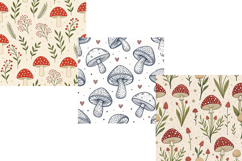 Scandinavian Mushroom Folk Digital Paper, Seamless Pattern Product Image 4