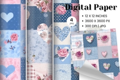 Flower Patchwork Quilt Pattern Background Gingham Wallpaper3 Product Image 1