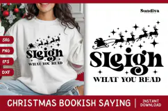 Christmas Bookish Quote SVG | Sleigh What You Read Product Image 1