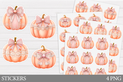 Pumpkin Sticker Printable. Pumpkin Bow Sticker Design Product Image 1