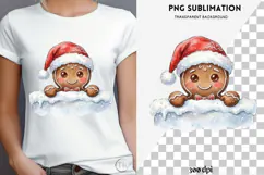 Christmas peeking character png design for T-shirts Product Image 4