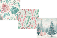Cute Christmas Digital Paper, Cute Winter Pattern Product Image 4