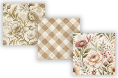 Canvas Toile Digital Paper Pack, Vintage Floral Toile Product Image 4