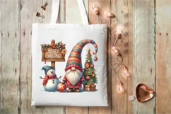 Gnome & Snowman. Christmas clipart. PNG sublimation Product Image 2