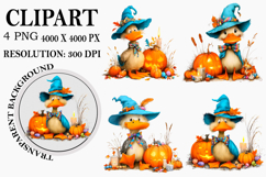 Whimsical Halloween Goose Clipart Watercolor PNG Product Image 1