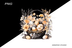 Easter Clipart, Easter Egg Basket Clipart, Easter Bunny Png Product Image 1