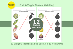 PreSchool 12 Fruit Vegetable Shadow Matching Activity Pages Product Image 4