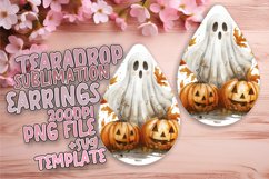 Watercolor Teardrop Earring Halloween Sublimation PNG Product Image 1